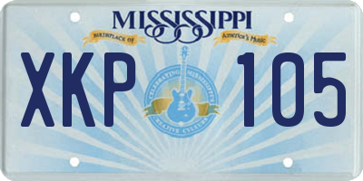 MS license plate XKP105