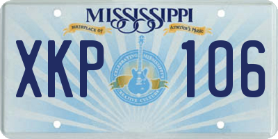MS license plate XKP106