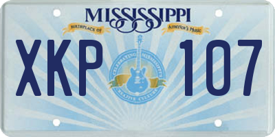 MS license plate XKP107