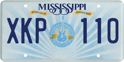 MS license plate XKP110
