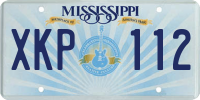 MS license plate XKP112
