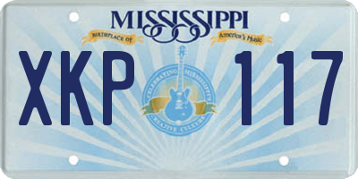 MS license plate XKP117