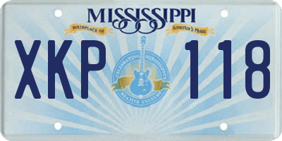 MS license plate XKP118
