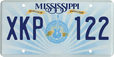 MS license plate XKP122