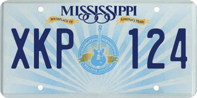 MS license plate XKP124