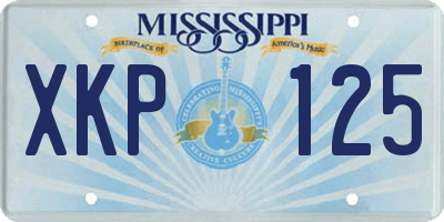 MS license plate XKP125
