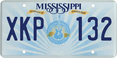 MS license plate XKP132