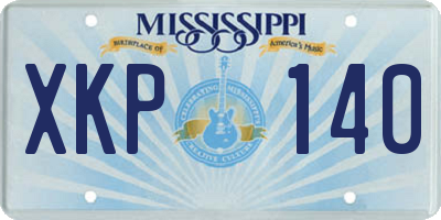 MS license plate XKP140
