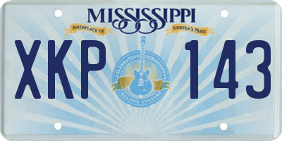 MS license plate XKP143