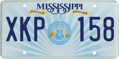 MS license plate XKP158