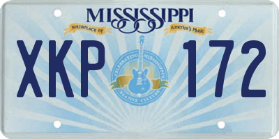 MS license plate XKP172