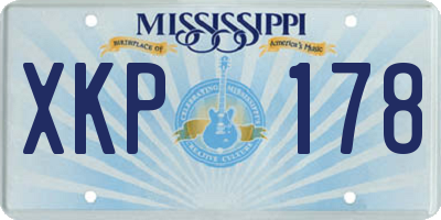 MS license plate XKP178
