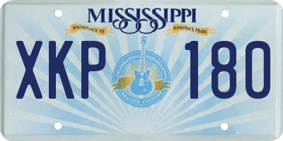 MS license plate XKP180