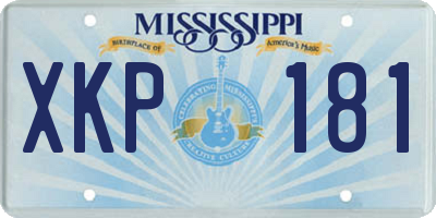 MS license plate XKP181
