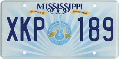 MS license plate XKP189