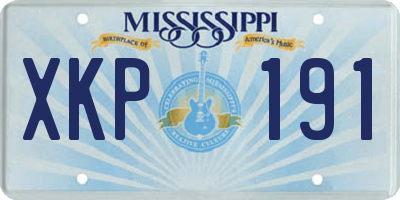 MS license plate XKP191
