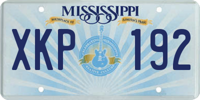 MS license plate XKP192