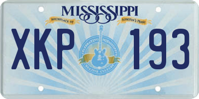 MS license plate XKP193