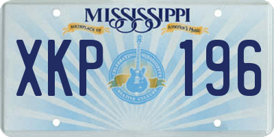 MS license plate XKP196