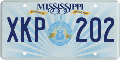 MS license plate XKP202