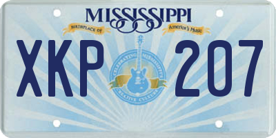 MS license plate XKP207
