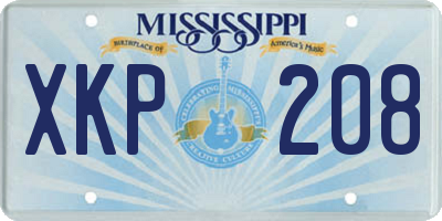 MS license plate XKP208