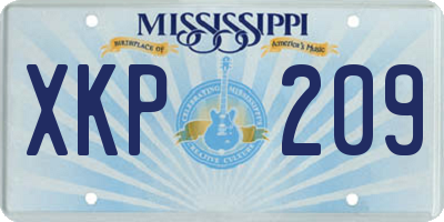 MS license plate XKP209