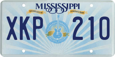 MS license plate XKP210
