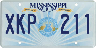 MS license plate XKP211