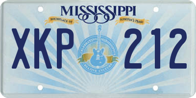 MS license plate XKP212