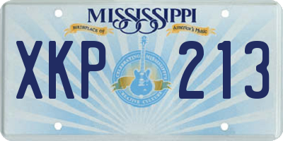 MS license plate XKP213