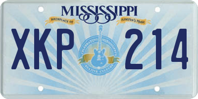 MS license plate XKP214