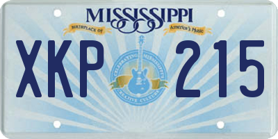MS license plate XKP215