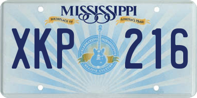 MS license plate XKP216
