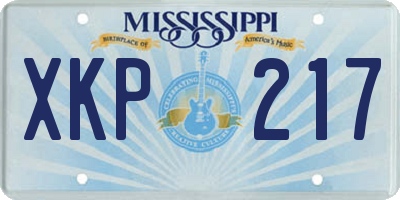 MS license plate XKP217