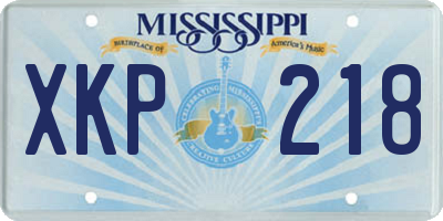 MS license plate XKP218