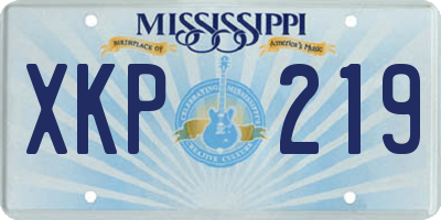 MS license plate XKP219