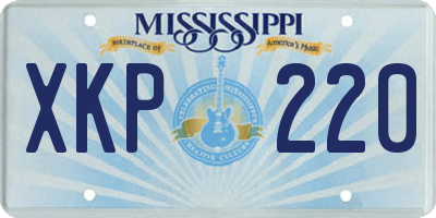 MS license plate XKP220