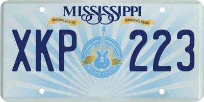 MS license plate XKP223