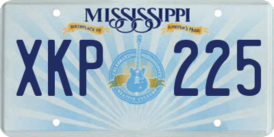 MS license plate XKP225