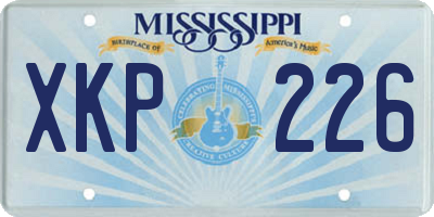 MS license plate XKP226