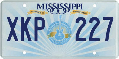 MS license plate XKP227