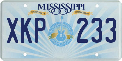 MS license plate XKP233