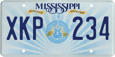MS license plate XKP234