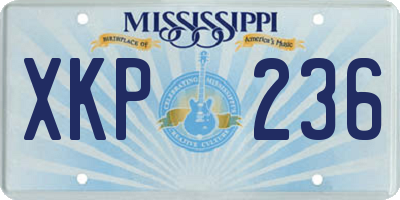MS license plate XKP236