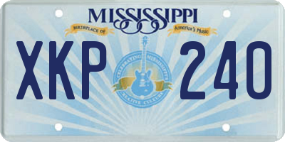MS license plate XKP240