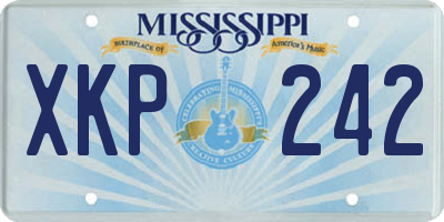 MS license plate XKP242
