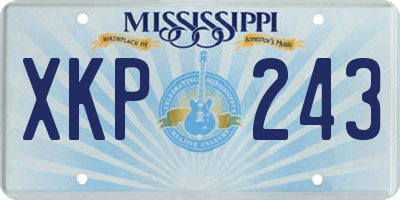 MS license plate XKP243