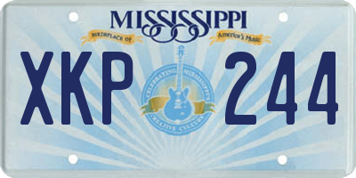 MS license plate XKP244