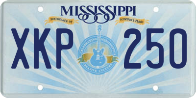 MS license plate XKP250